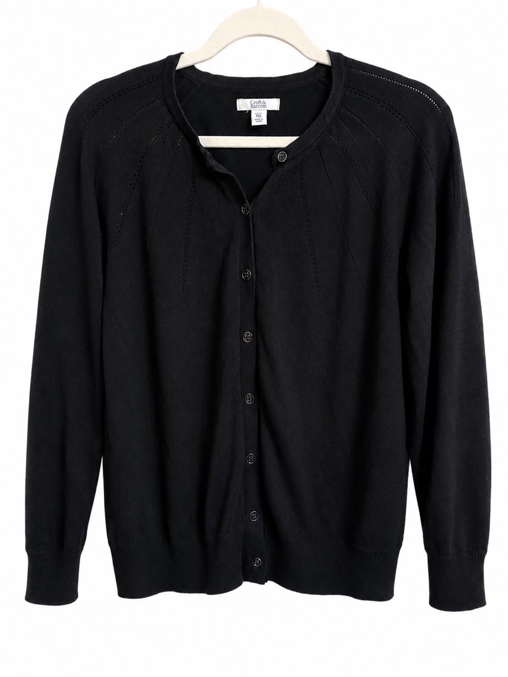 croft & barrow black knit button-front cardigan